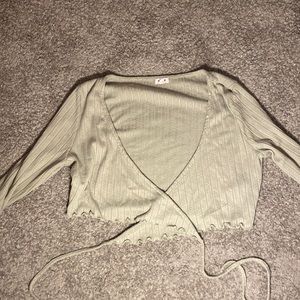 Cropped Wrap Long Sleeve. From Garage